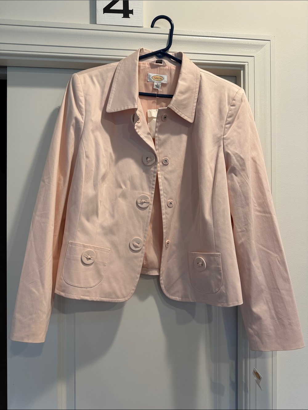 Talbots Pale Pink Button-Front Blazer